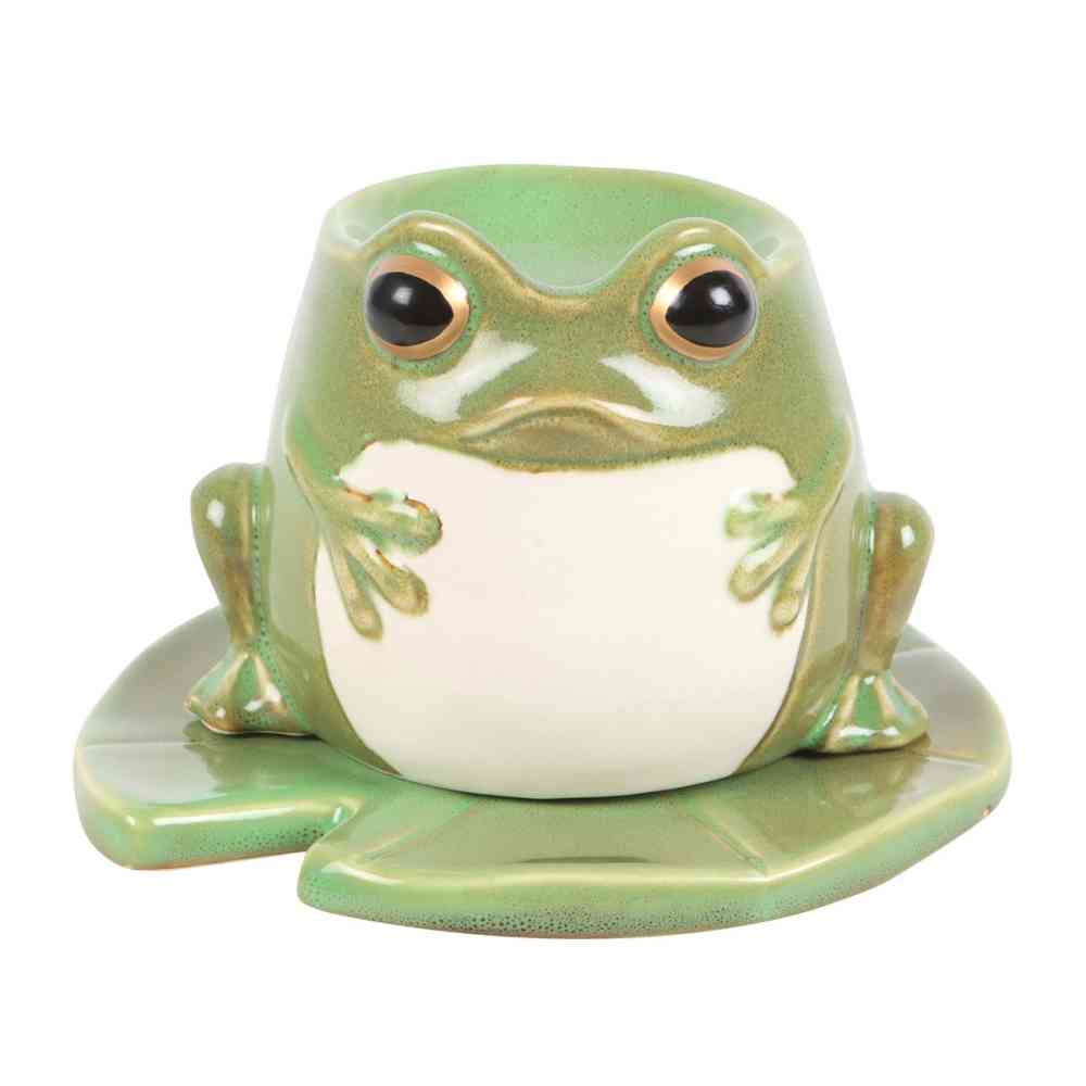 Something Different - Frog Shaped on Lily Pad Oil burner - Green